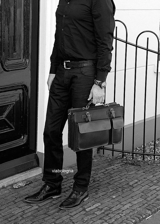 Begroting π Viabologna Leren Aktetas Schooltas Model Geneva - Donkerblauw - β 5 Begroting π Viabologna Leren Aktetas Schooltas Model Geneva - Donkerblauw - β - Afbeelding 5