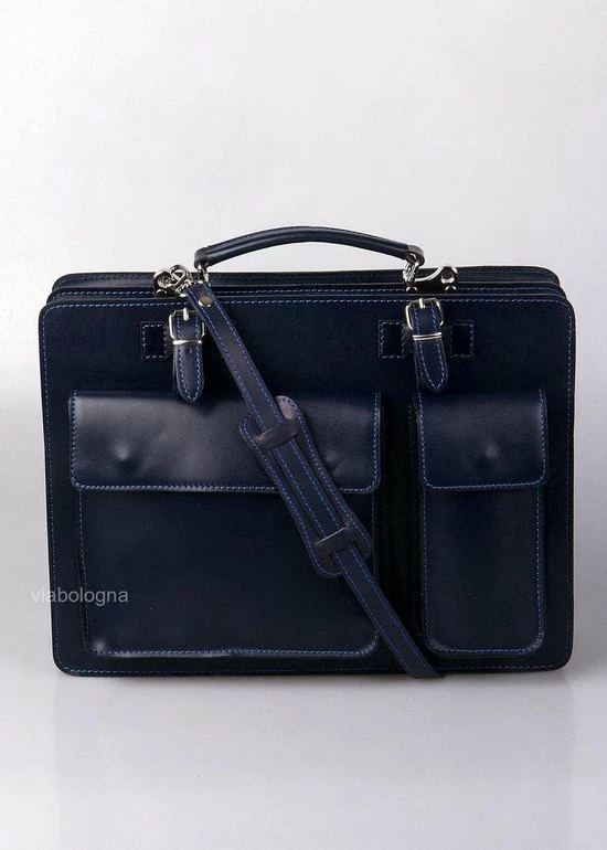 Begroting π Viabologna Leren Aktetas Schooltas Model Geneva - Donkerblauw - β 7 Begroting π Viabologna Leren Aktetas Schooltas Model Geneva - Donkerblauw - β - Afbeelding 7