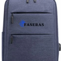 Uitgang 🔔 Faseras Moderne Rugzak - Anti Diefstal Rugzak - Schooltas - Rugtas - Laptoptas - Incl. Laptopvak T/m 15.6 Inch - Met USB Laadpoort - Blauw - 20L ✔️