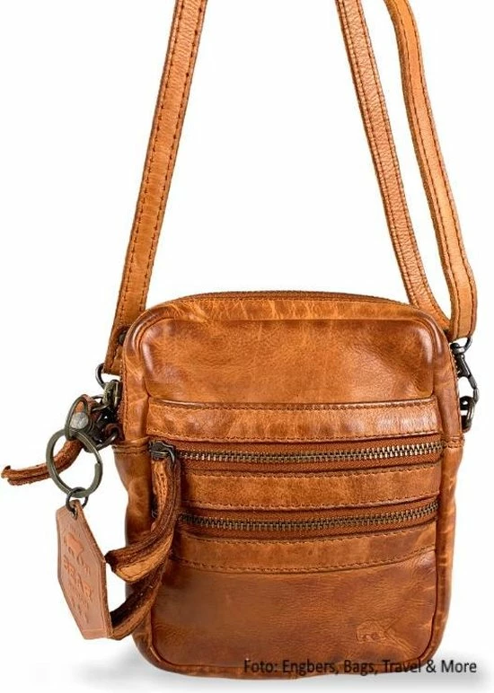 Begroting 𧨠Bear Design Vikas Leren Crossbodytas / Schoudertas - Cognac π 10 Begroting 𧨠Bear Design Vikas Leren Crossbodytas / Schoudertas - Cognac π - Afbeelding 10