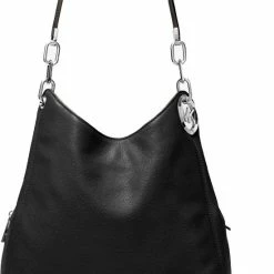 Coupon 🎉 Michael Kors Lillie Dames Shopper Leer - Zwart 🥰