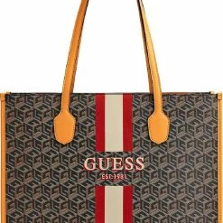 Coupon 🎁 Guess Silvana Dames Shopper Kunstleer - Bruin 👍 -tassen-dames Verkoop 550x801 1