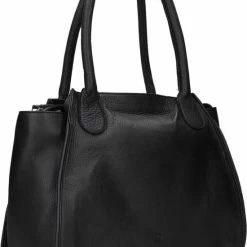 Nieuw 🎁 Fred De La Bretoniere Medium Schoudertas / Crossbody Tas Dames - Leer - Soft Grain Leather - Zwart ⌛ -tassen-dames Verkoop 550x818 2