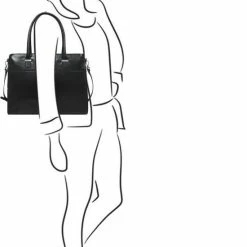 Aanbiedingen ⌛ Claudio Ferrici Laptoptas Classico Leer - Zwart 👏 -tassen-dames Verkoop 550x821 20