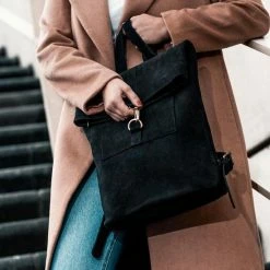 Nieuw 🎁 Beocca - Leren Rugzak Cleo Zwart - 14" Laptoptas 🌟 -tassen-dames Verkoop 550x824 9