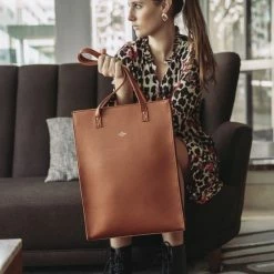 Groothandel 👍 Charm London Stratford Shopper 15,6 Inch (34.5x19.4 Cm) - Natuur Groen 🧨 -tassen-dames Verkoop 550x825 1