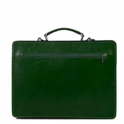 Goedkoopste 🧨 Schooltas Of Aktetas Groot Model, Groen Leder Leer By Viabologna 🧨 -tassen-dames Verkoop 550x839 11