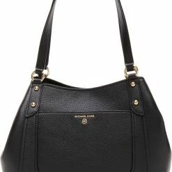 Beste Pirce 😉 Michael Kors Molly Dames Shopper Leer - Zwart 🛒